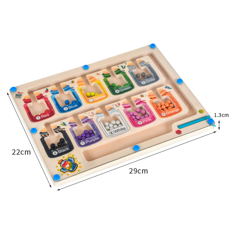 Children'S Wooden Color Classification Magnetic Counting Chamber Magnetic Force Educational Toys