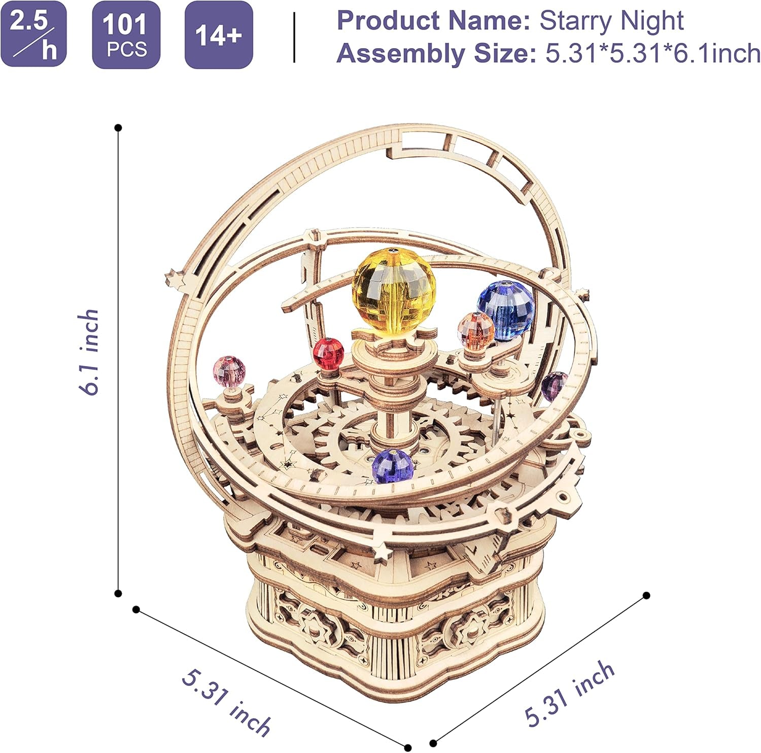 3D Wooden Puzzles for Adults, Music Box Puzzle DIY Wood Building Model Kits, Home Decorative Arts and Crafts Gift for Her on Birthday Christmas