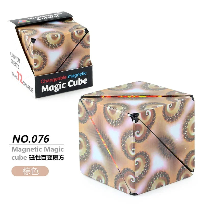 Variety Geometric Changeable Magnetic Magic Cube anti Stress 3D Hand Flip Puzzle Cube Kids Stress Reliever Fidget Toy
