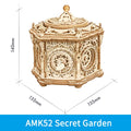 ROKR DIY Mechanical Music Box Kit 3D Wooden Puzzle Box for Adults Self-Assembly Building Project - Secret Garden