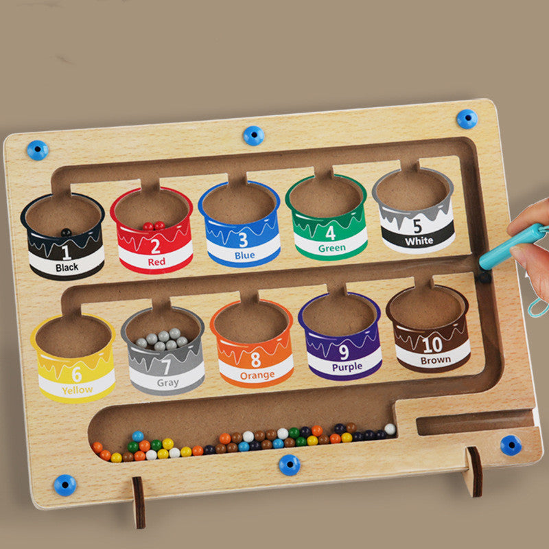 Children'S Wooden Color Classification Magnetic Counting Chamber Magnetic Force Educational Toys