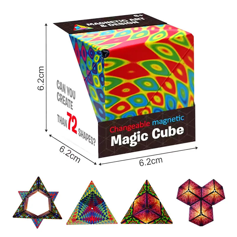 Variety Geometric Changeable Magnetic Magic Cube anti Stress 3D Hand Flip Puzzle Cube Kids Stress Reliever Fidget Toy