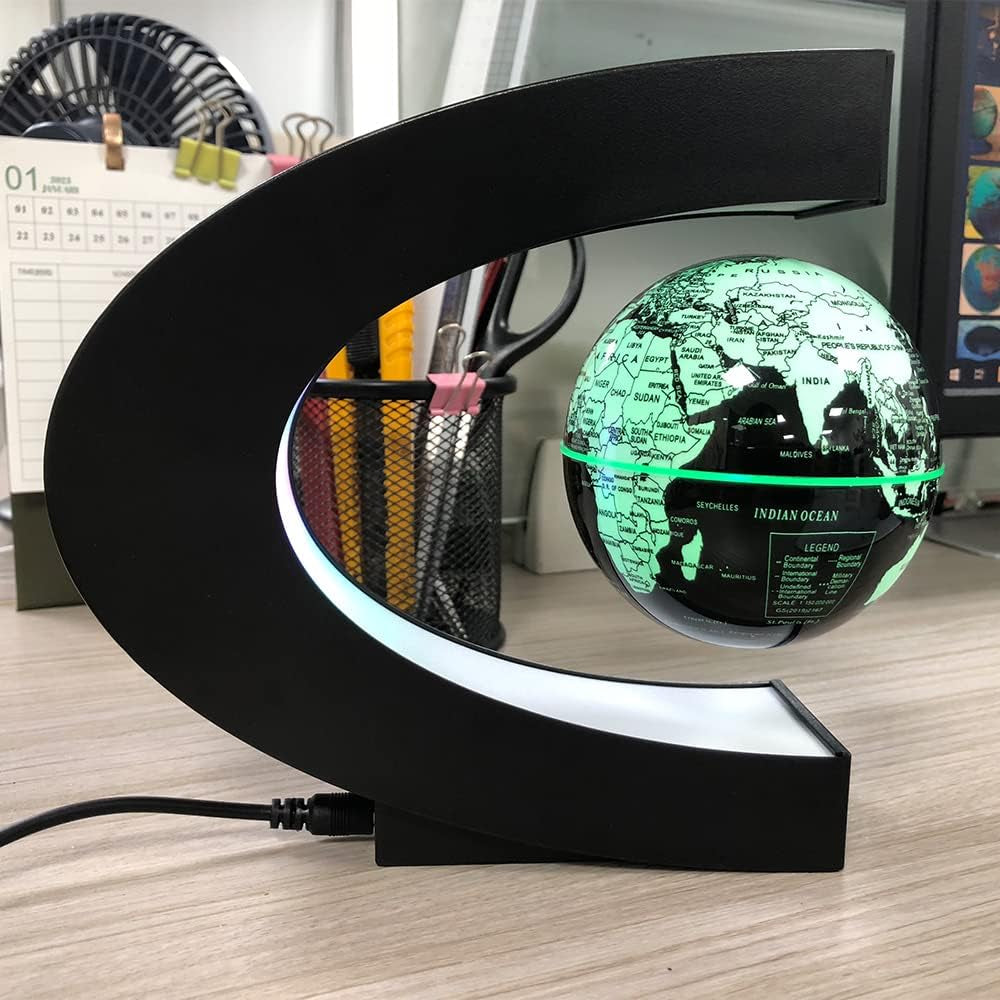 Multi-Color Changing Magnetic Levitation Floating Globe, Desktop Decoration | Father'S Day Gifts, Stunning Visuals, Atmospheric Lighting, Unique Gift, Compact & Stylish, Valentine'S Day Gifts
