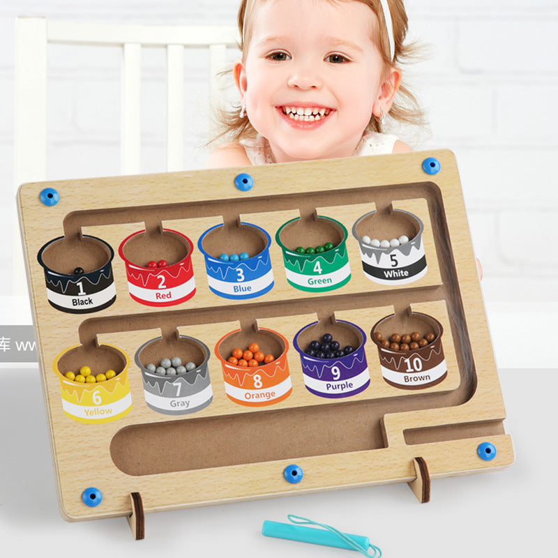 Children'S Wooden Color Classification Magnetic Counting Chamber Magnetic Force Educational Toys