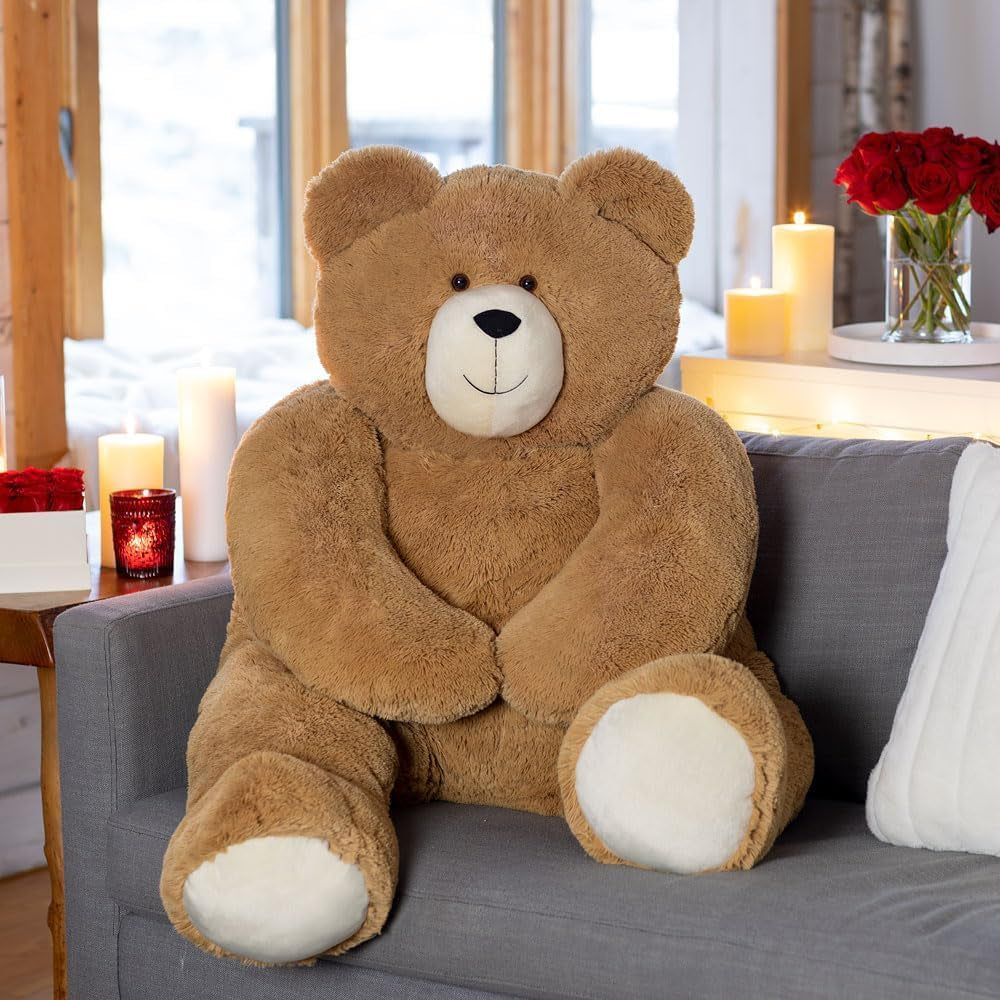 | Giant Stuffed Animal | Eco Friendly Big Teddy Bear, Stuffed in Vermont USA | 4 FT | Plush Gift for Kids & Adults | Big Bear Collection