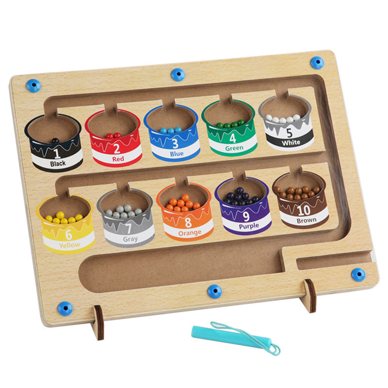 Children'S Wooden Color Classification Magnetic Counting Chamber Magnetic Force Educational Toys