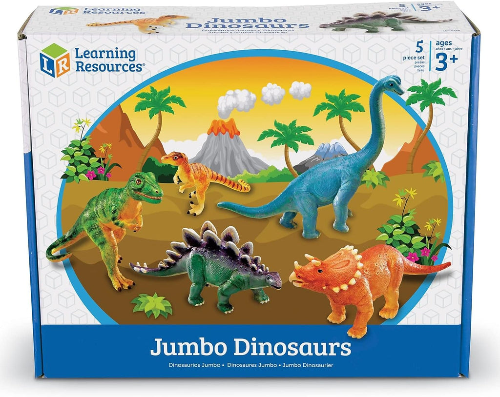Jumbo Dinosaurs Set 1 - Kids Dinosaur Toys, Large Dinosaur Figures, Figurines for Kids, Toddler Animal Figurines, Dino Bath Toys, Play Dinosaurs, Prehistoric Animals, Dino Gifts