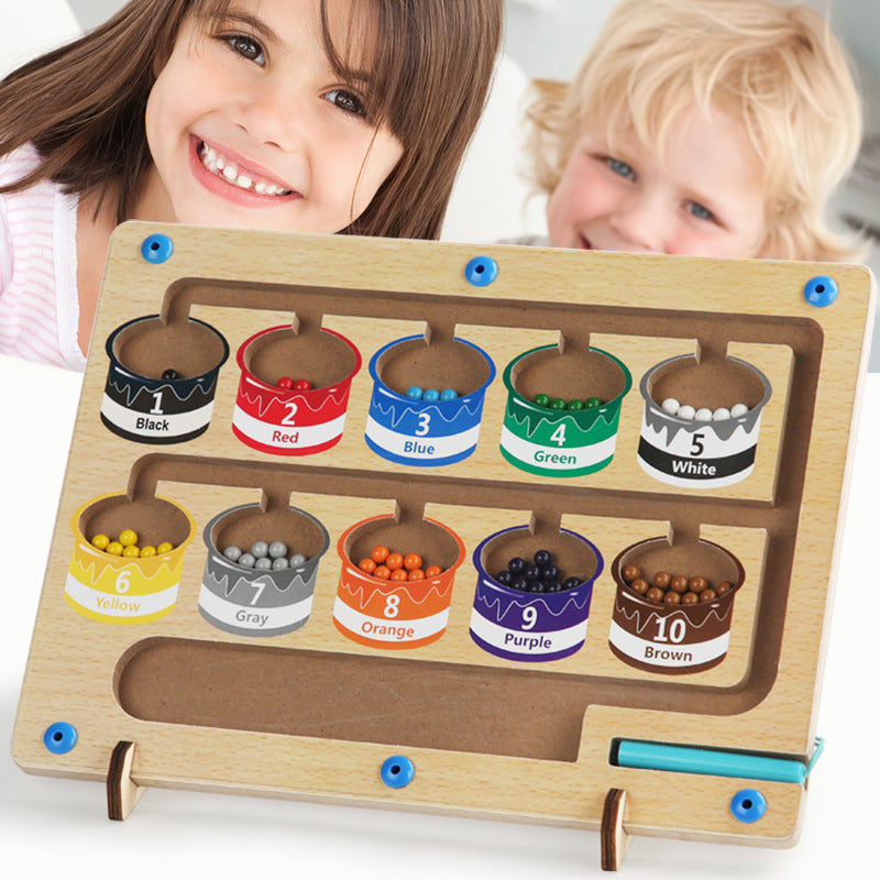 Children'S Wooden Color Classification Magnetic Counting Chamber Magnetic Force Educational Toys