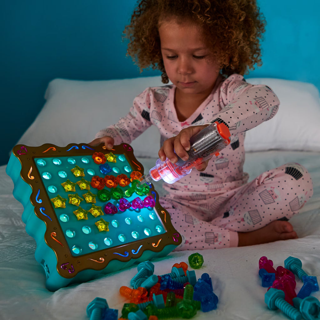 Design & Drill Sparkleworks Toy, with Electric Drill, Preschool STEM & Take Apart Building Toy, Boys and Girls Ages 3 4 5+