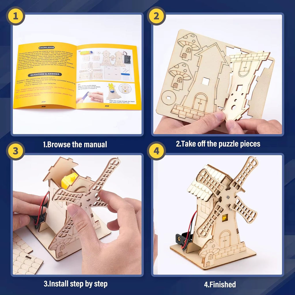 Wood Craft Kit STEM Kits DIY Science Building Projects 3D Wooden Puzzles Assembly Model Set Educational Toys for Boys & Girls