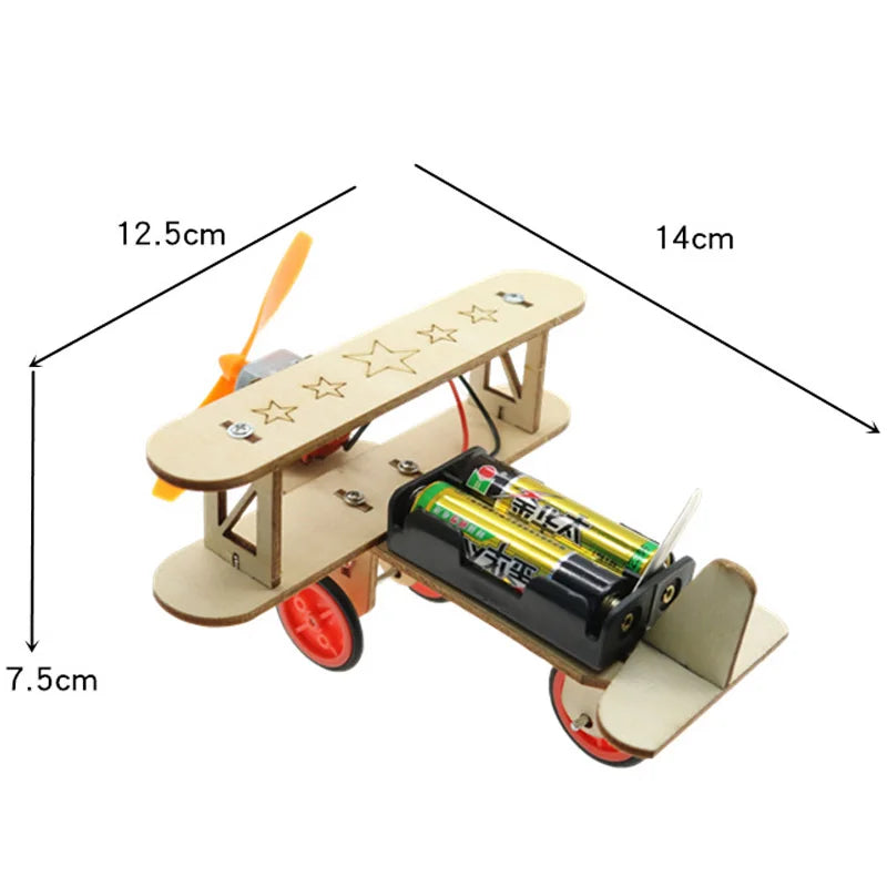 Wooden DIY Airplane Kids Puzzles Helicopter School Projects Experiment Kits Science Toys for Children Education