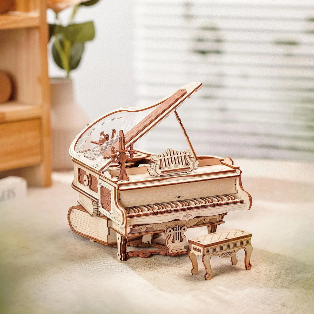 Robotime Magic Piano 3D Puzzles Mechanical 3D Musical Instrument Aesthetic Desk Decor Unique Gift for Men Women AMK81
