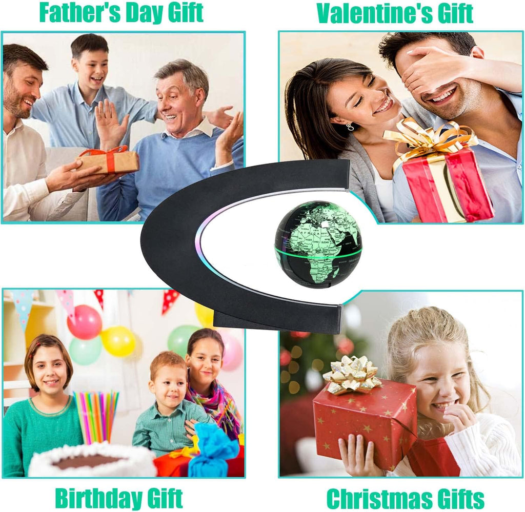 Multi-Color Changing Magnetic Levitation Floating Globe, Desktop Decoration | Father'S Day Gifts, Stunning Visuals, Atmospheric Lighting, Unique Gift, Compact & Stylish, Valentine'S Day Gifts