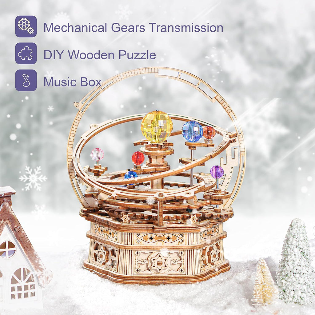 3D Wooden Puzzles for Adults, Music Box Puzzle DIY Wood Building Model Kits, Home Decorative Arts and Crafts Gift for Her on Birthday Christmas