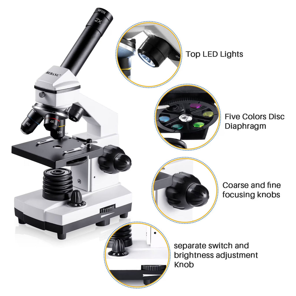 100X-2000X Microscope, Compound Powerful Biological Microscope for Kids Adults