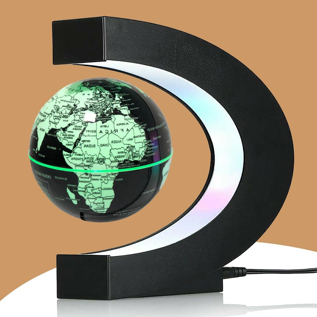 Multi-Color Changing Magnetic Levitation Floating Globe, Desktop Decoration | Father'S Day Gifts, Stunning Visuals, Atmospheric Lighting, Unique Gift, Compact & Stylish, Valentine'S Day Gifts